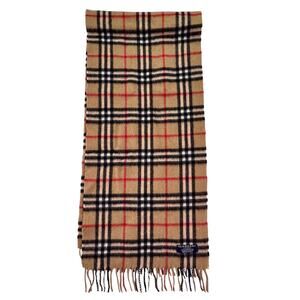 Vintage Burberry London Cashmere Scarf Beige Nova Check Made England Unisex Y2K